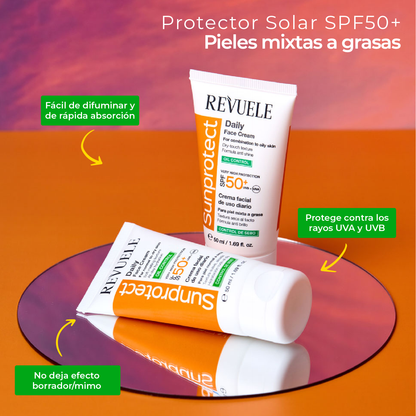 PROTECTOR SOLAR – CONTROL GRASA, SPF 50+ - Revuele