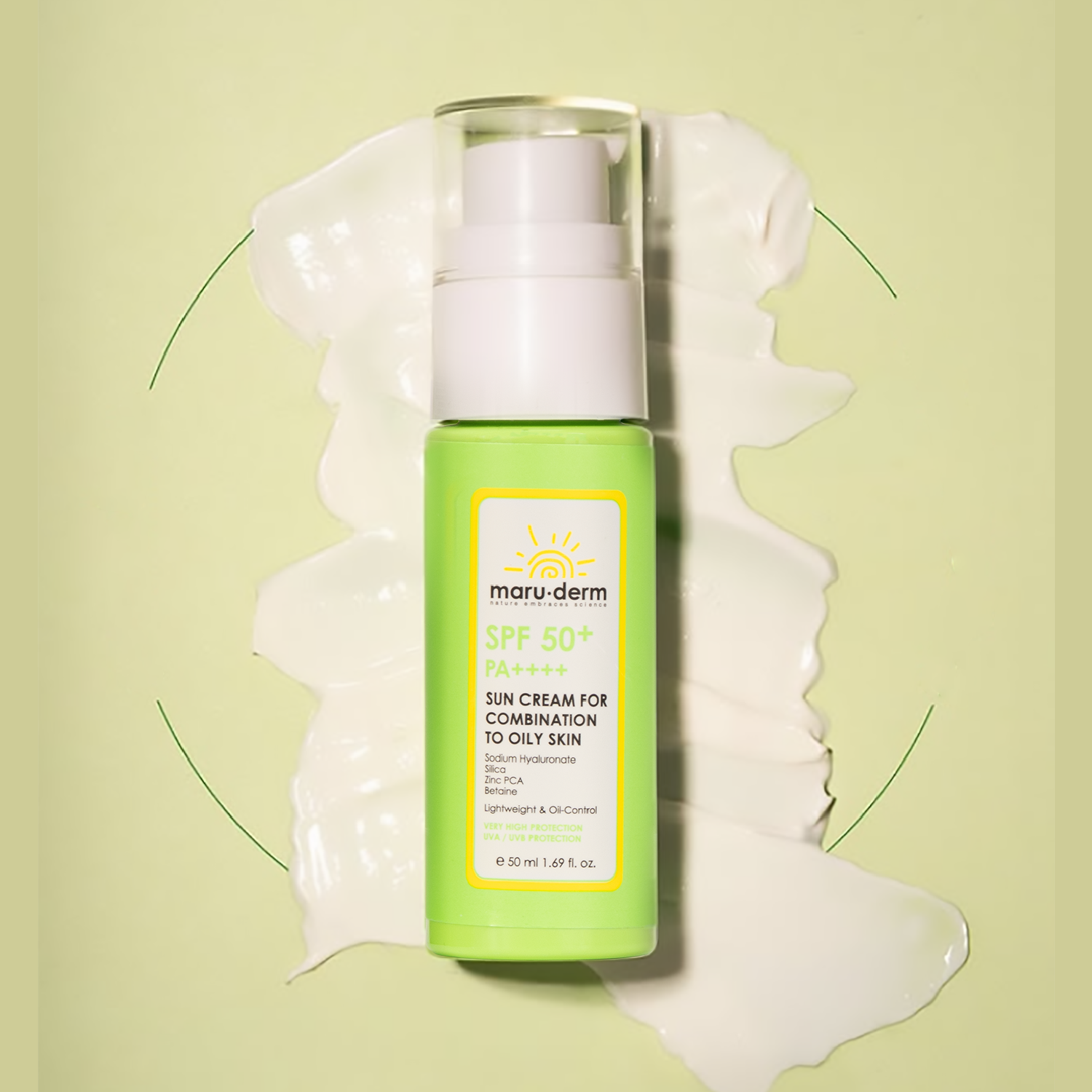 Protector solar SPF 50+ para piel mixta y grasa. PA++++ / Filtro coreano de nueva generación, 50 ml - Maruderm