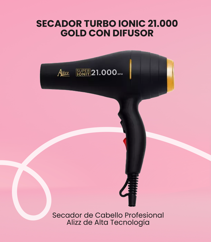 Secador Alizz Turbo Ionic 21.000 | Cosméticos en Línea