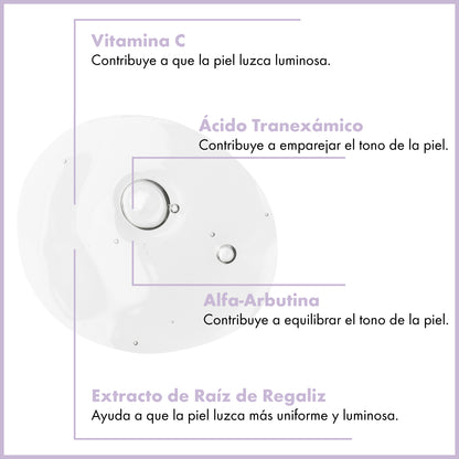 Sérum antimanchas con ácido tranexámico. Unificador e iluminador del tono de la piel con alfa arbutina y vitamina C 30ml - Maruderm