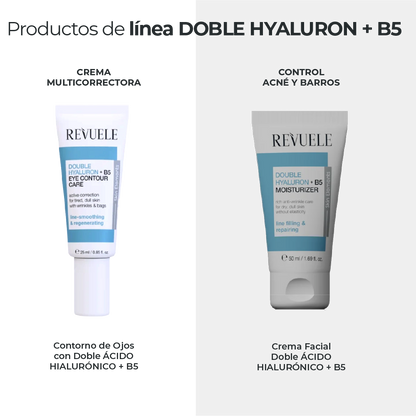 Suero Facial DOBLE ÁCIDO HIALURÓNICO + B5: Hidratación y Restauración Profunda - Revuele