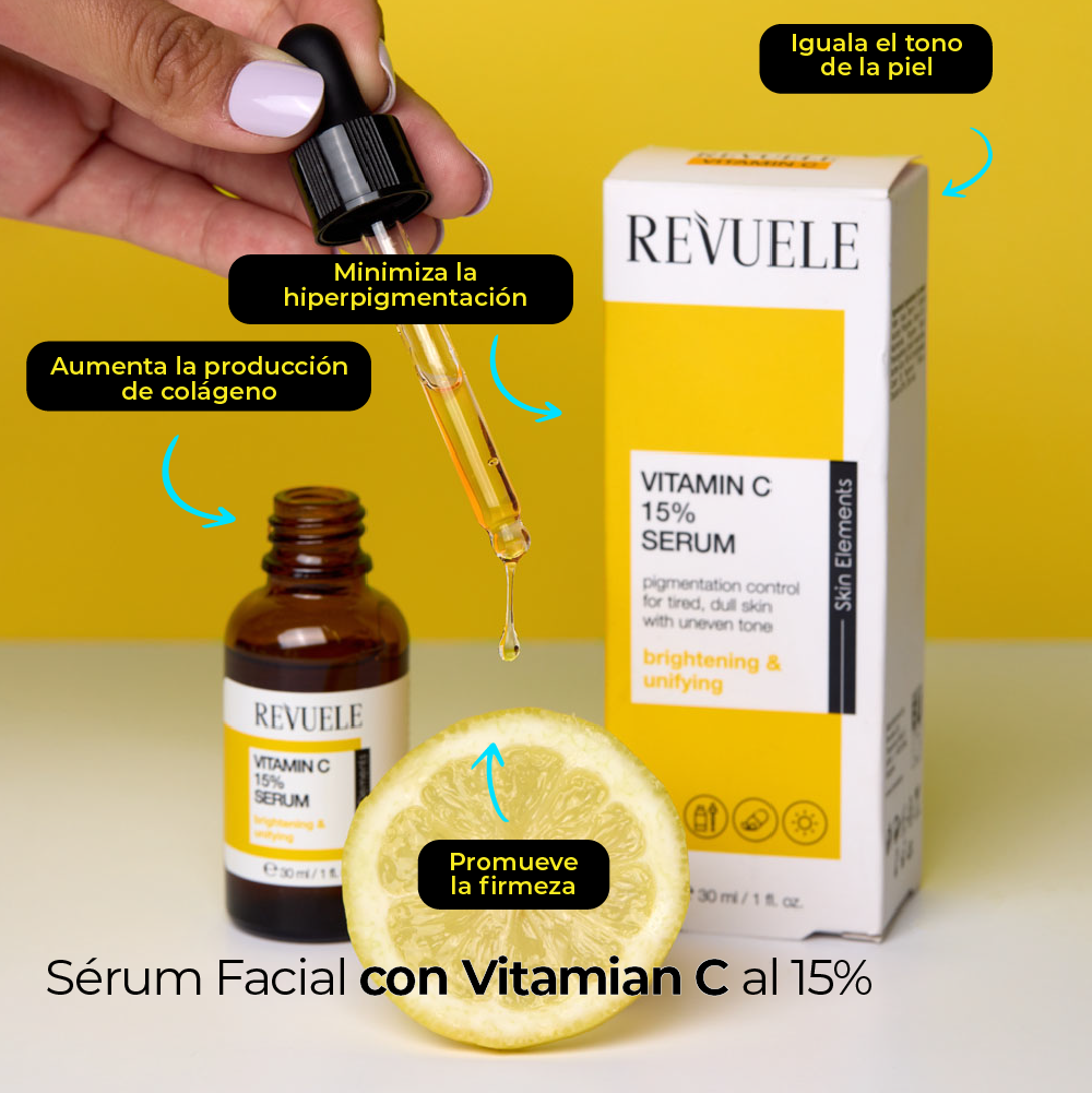 Suero  VITAMINA C 15%  Piel Radiante y Firme - REVUELE