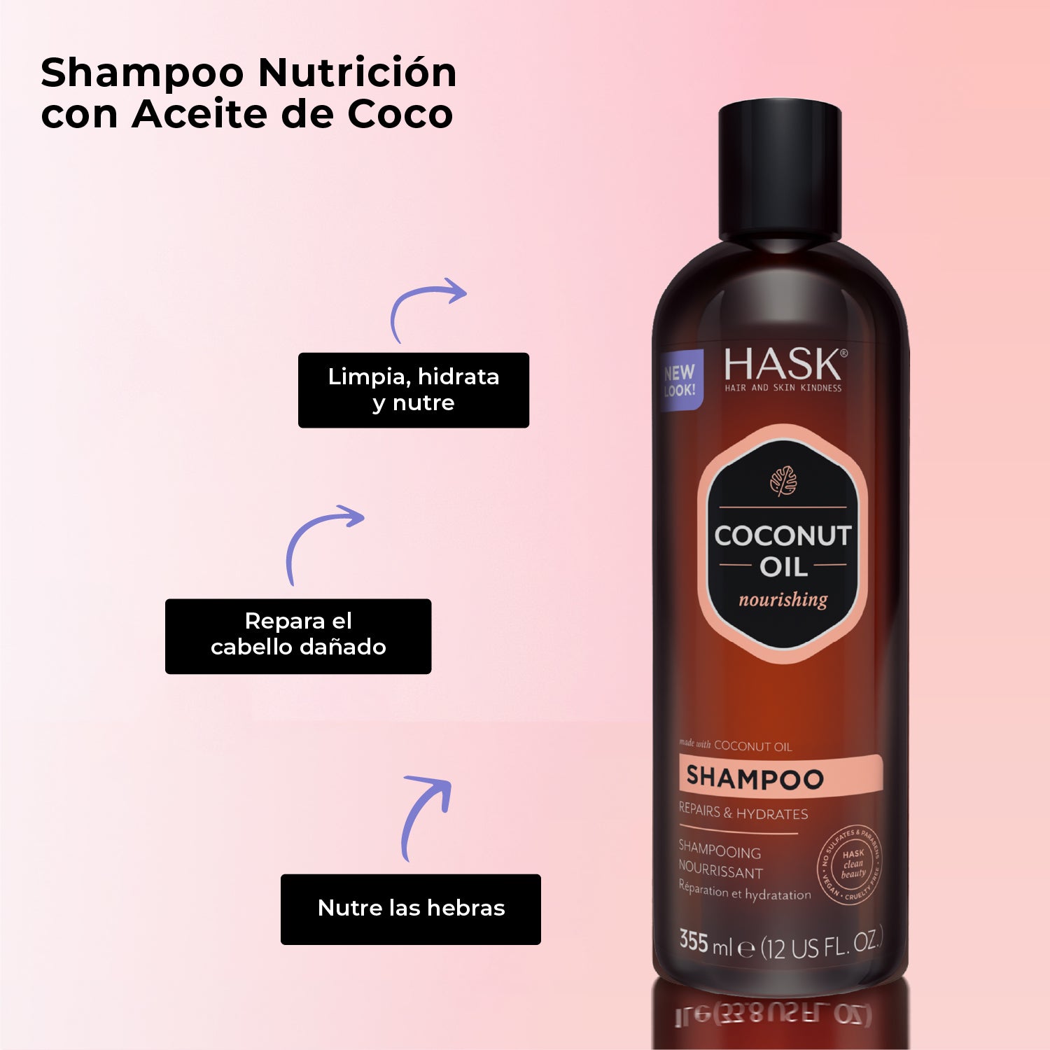 Shampoo Nutritivo con Aceite de Coconut y Monoi HASK | Cosméticos en línea