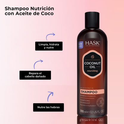 Shampoo Nutritivo con Aceite de Coconut y Monoi HASK | Cosméticos en línea
