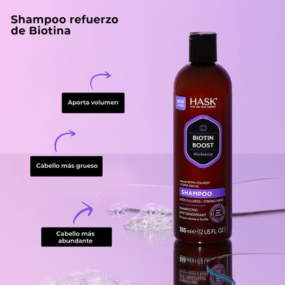 Shampoo Engrosador con Biotina HASK | Cosméticos en línea