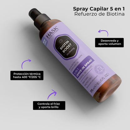 Spray sin Enjuague 5 en 1 de Biotina  HASK | Cosméticos en línea