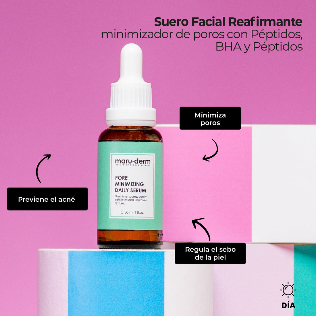 Serum facial minimizador de poros Maruderm | Cosméticos en linea