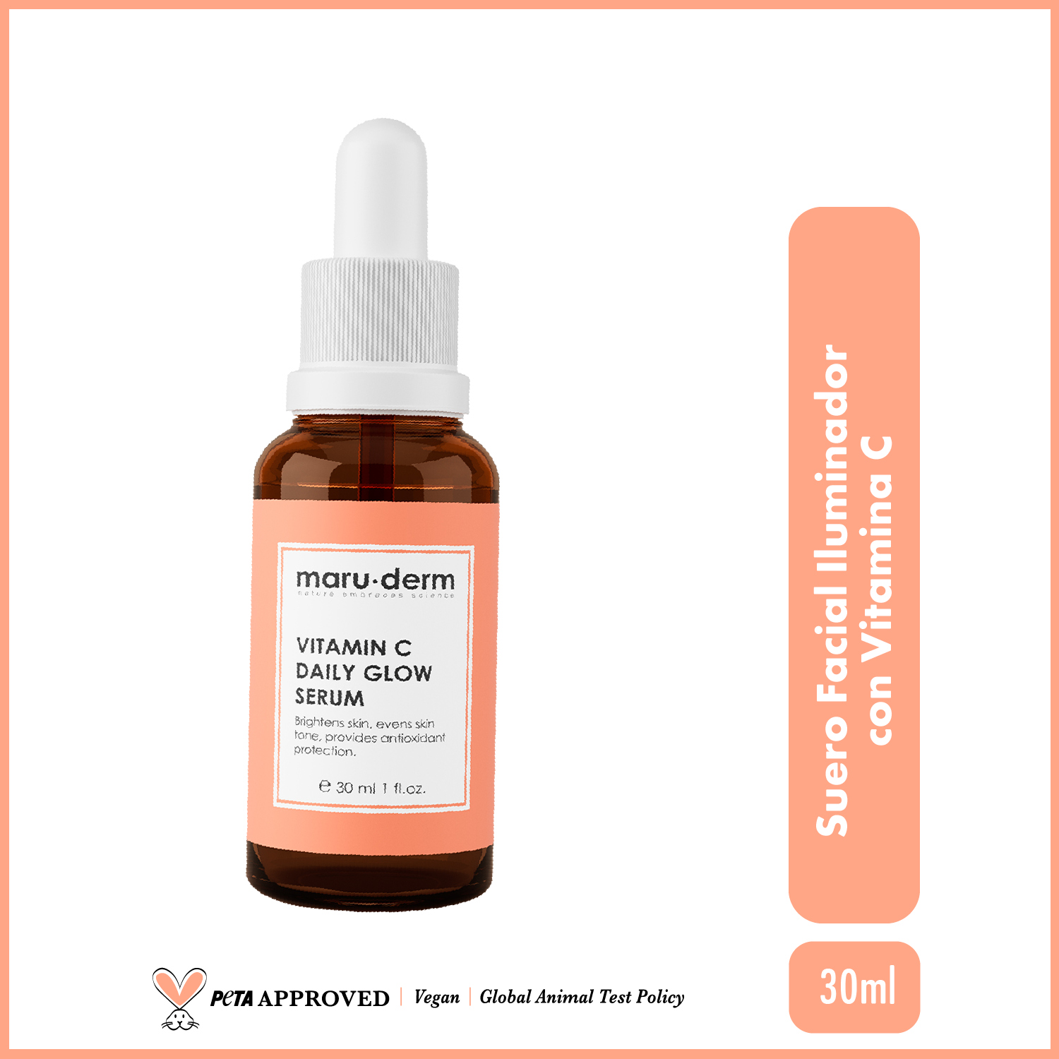 Sérum de Vitamina C con Ascorbil Fosfato de Sodio al 10% – Sérum Iluminador para el Cuidado de la Piel con Péptidos 30 ml