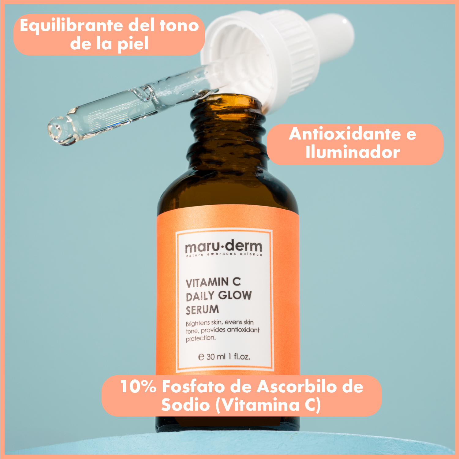 Sérum de Vitamina C con Ascorbil Fosfato de Sodio al 10% – Sérum Iluminador para el Cuidado de la Piel con Péptidos 30 ml