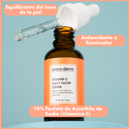Sérum de Vitamina C con Ascorbil Fosfato de Sodio al 10% – Sérum Iluminador para el Cuidado de la Piel con Péptidos 30 ml
