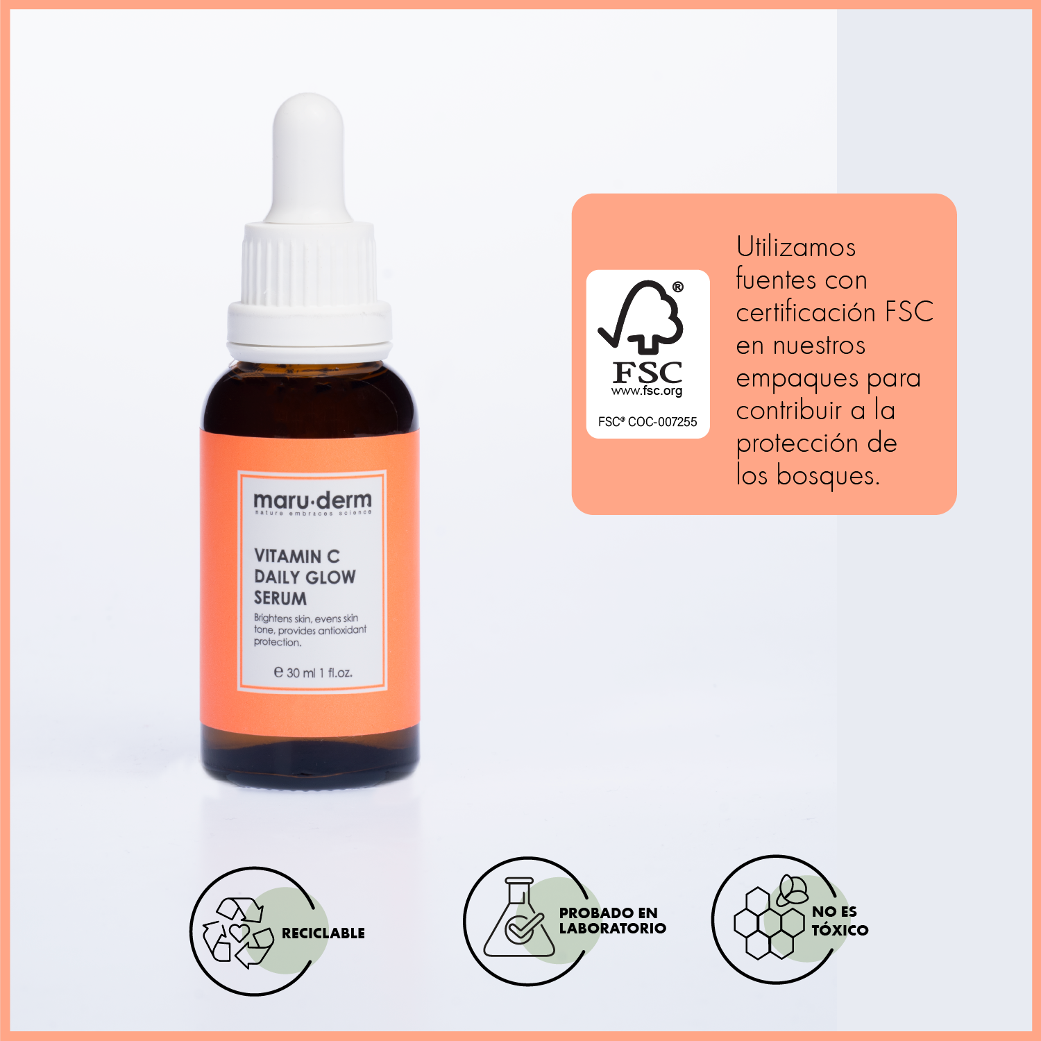 Sérum de Vitamina C con Ascorbil Fosfato de Sodio al 10% – Sérum Iluminador para el Cuidado de la Piel con Péptidos 30 ml