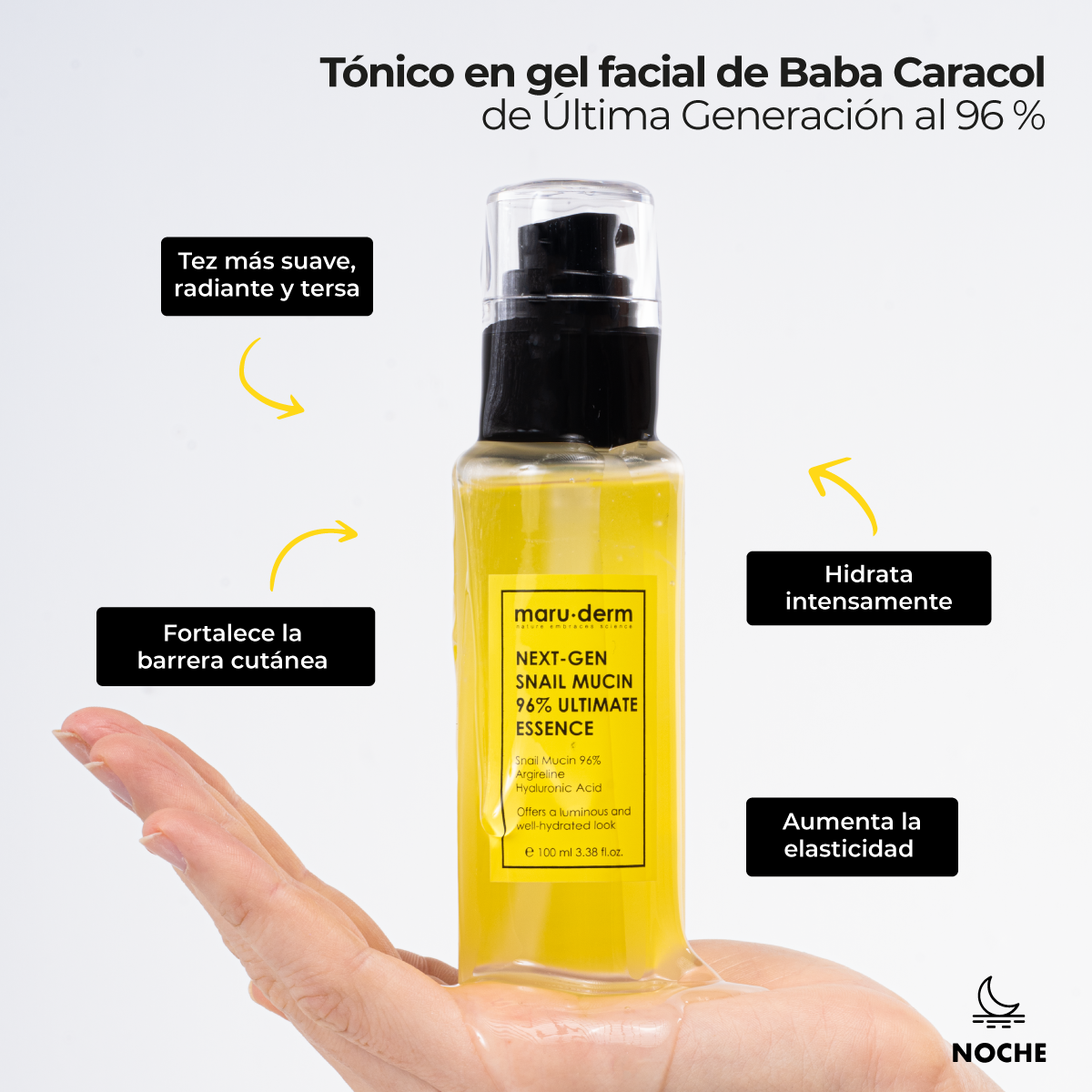 Esencia Tónica Reparadora con baba de Caracol al 96% Maruderm | Cosméticos en línea