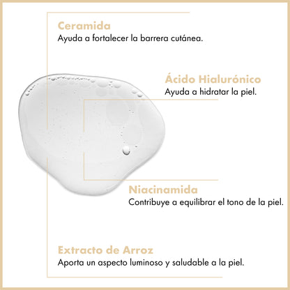 Tónico iluminador hidratante con extracto de arroz - con ácido hialurónico y centella asiática 250 ml - Maruderm