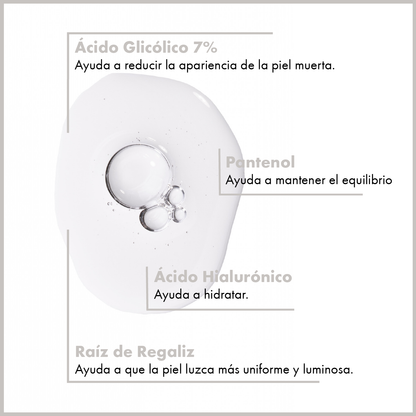 Tónico iluminador con ácido glicólico al 7% de Maruderm – Tónico AHA antimanchas y regenerador de la piel 250 ml