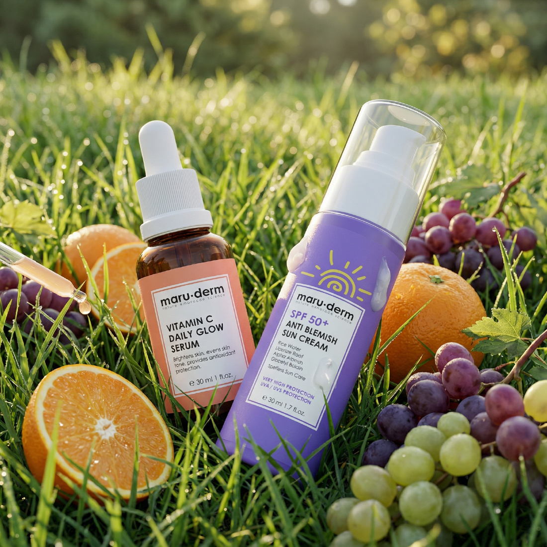 Dúo Iluminador Vitamina C + Protector Solar Antimanchas SPF 50+ Maruderm