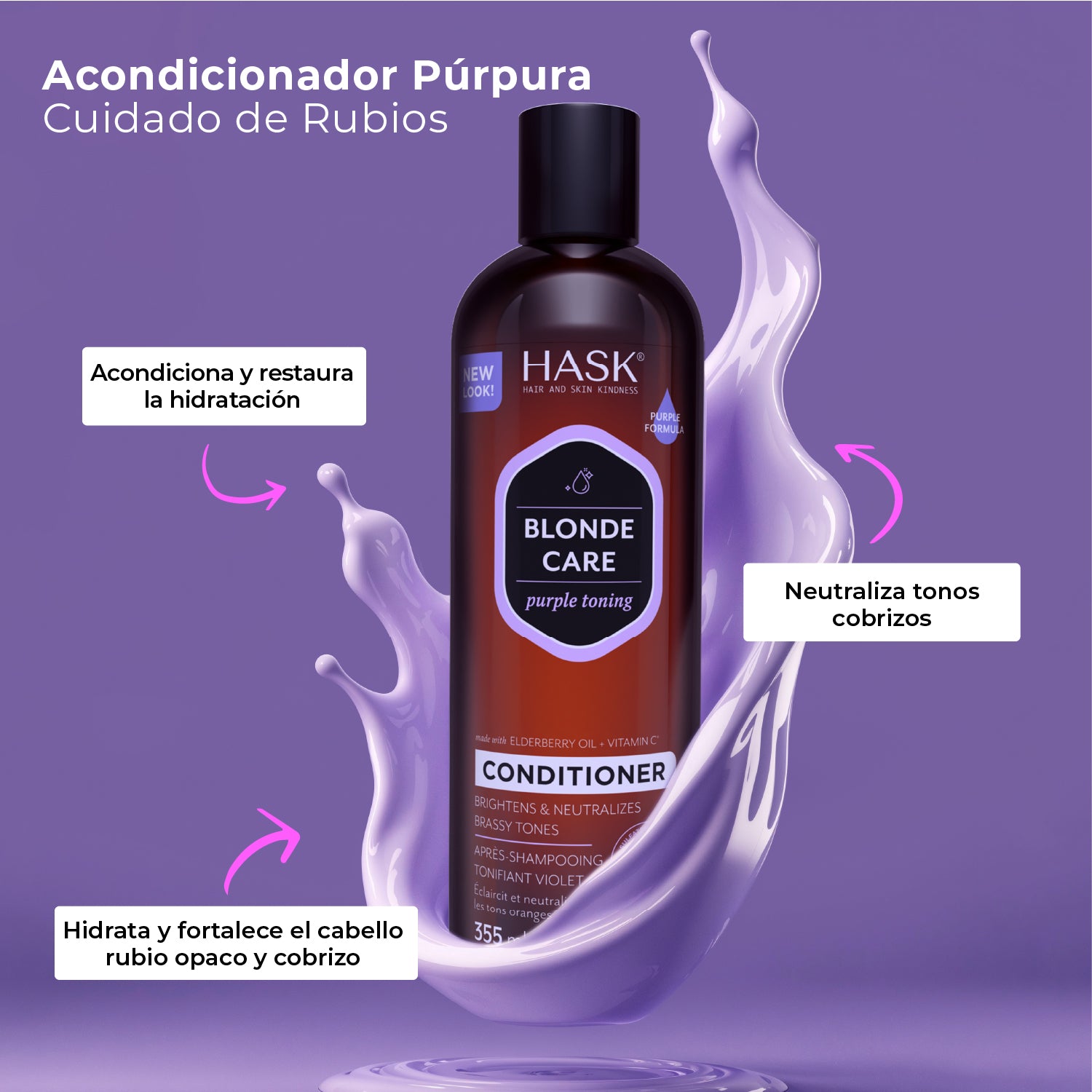 Acondicionador Matificante de Rubios HASK | Cosméticos en línea
