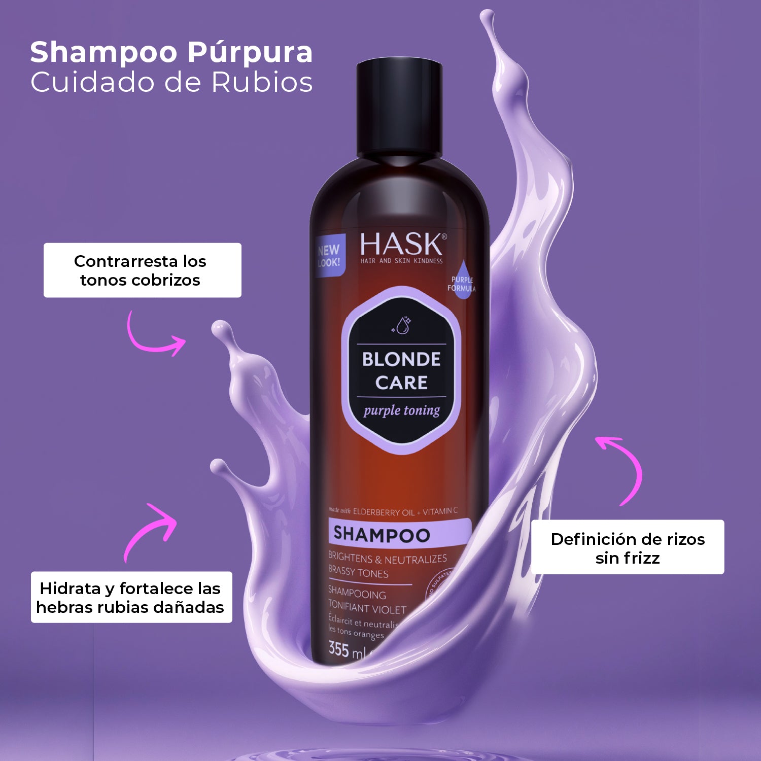 Shampoo Matificante de Rubios HASK | Cosméticos en línea