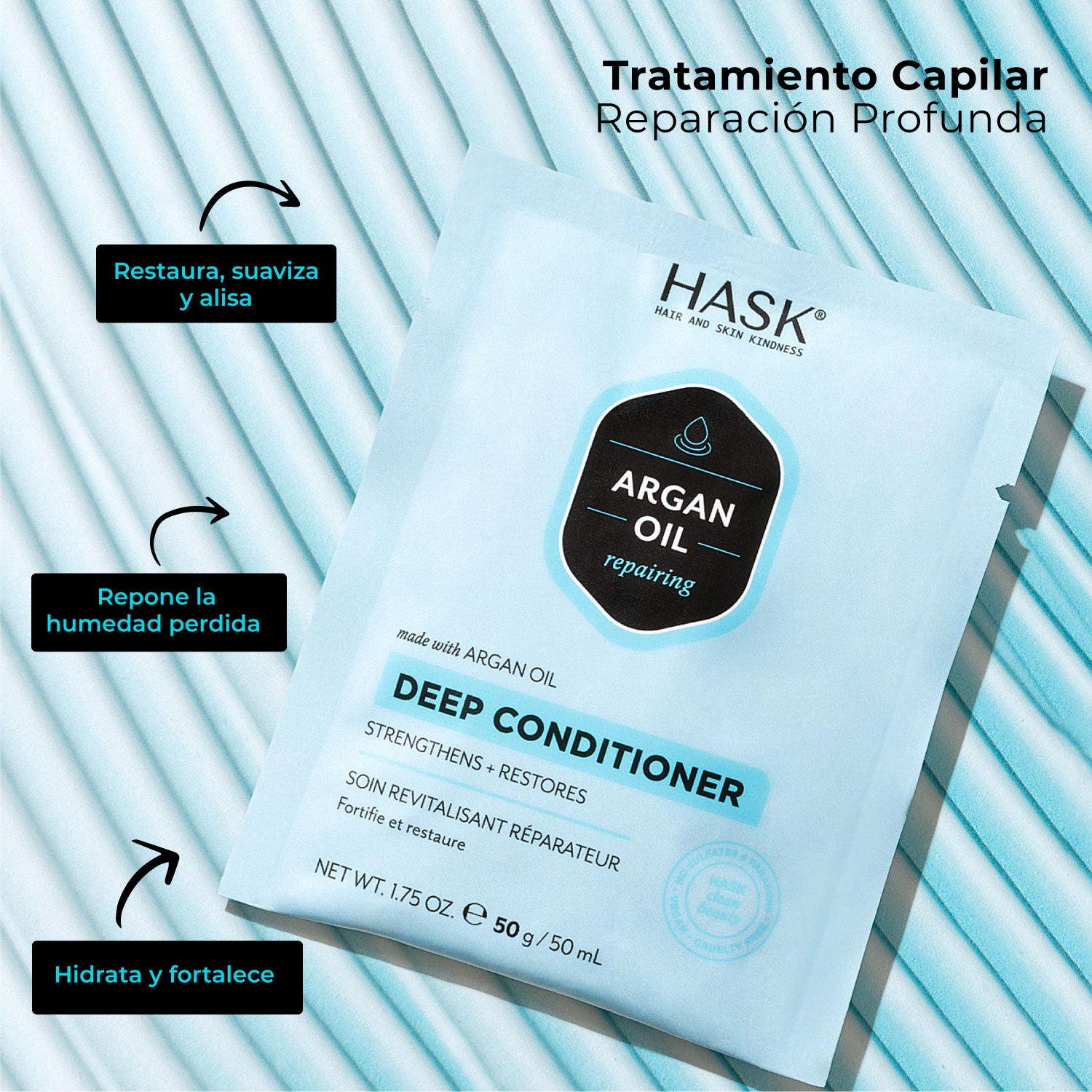Tratamiento Reparador con Aceite de Argán HASK | Cosméticos en línea
